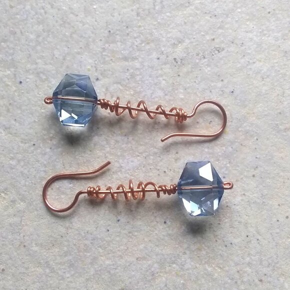 Sex on a Stick! Devastatingly Edgy and Undeniably YOU! Crystal + Copper Danglers - Picture 1 of 9